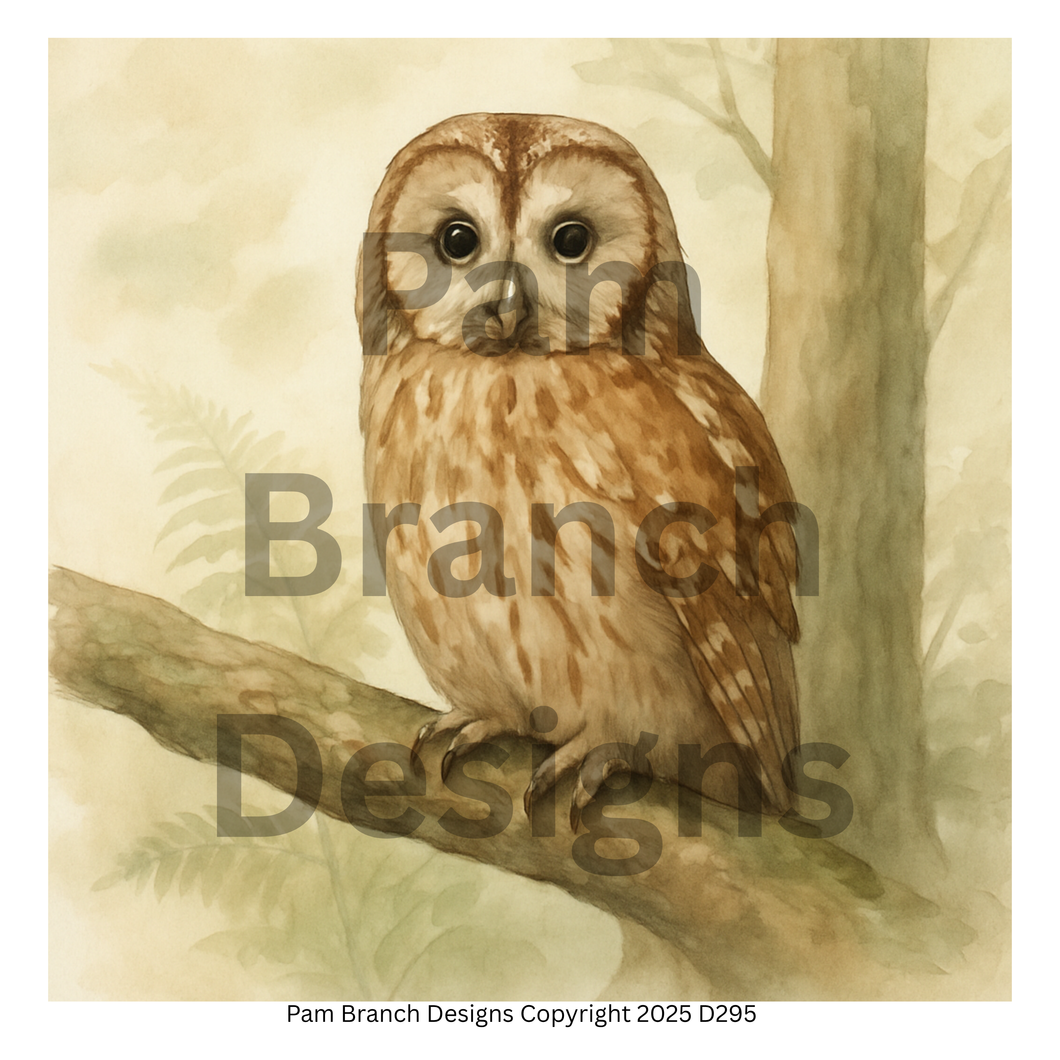 Decoupage Rice Paper – Owl on Forest Branch Craft Supply D295