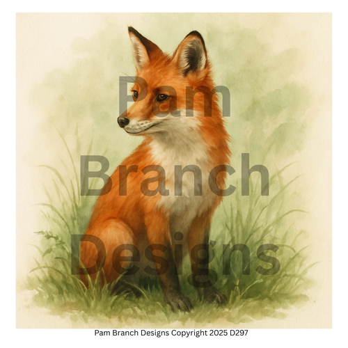 Decoupage Rice Paper – Red Fox in Grassland Craft Supply D297
