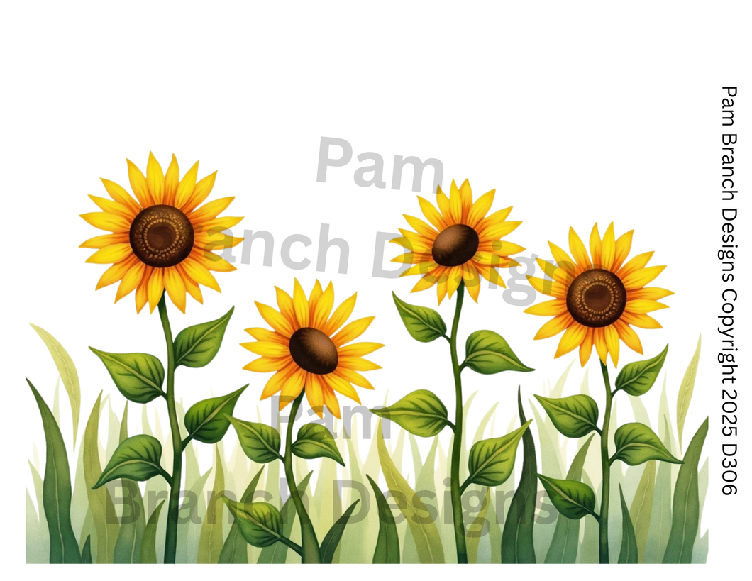Decoupage Tissue Paper Sunflowers in Summer Garden – Art Supply for DIY Craft Projects D306