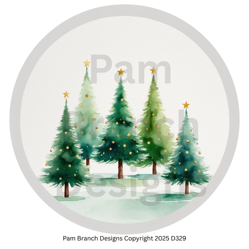 Ornament Rice Paper – Evergreen Trees – Christmas Arts and Crafts Supply – D329