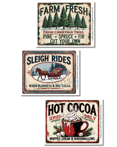 Decoupage Rice Paper Variety Pack - Christmas Trees, Sleigh Rides, Hot Cocoa D360 Pack