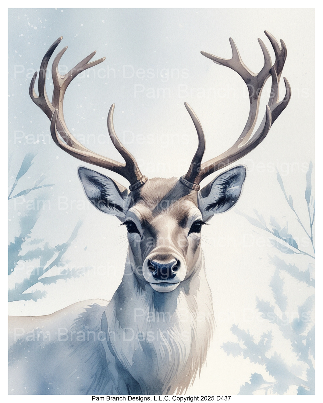 Rice Paper for Decoupage - Winter Woodland Deer D437