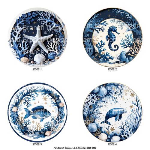 Coastal Sea Life Bundle - Christmas Ornament  Rice paper for DIY Decoupage D502