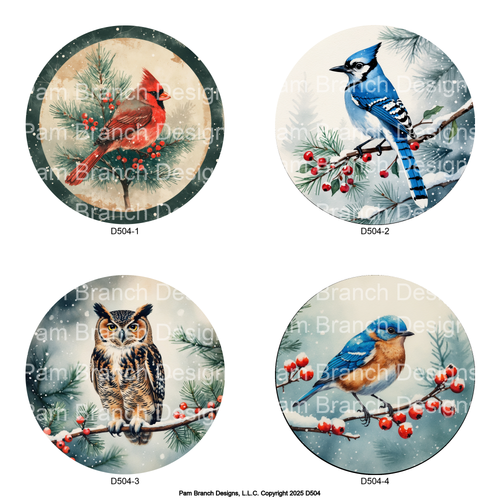 Winter Birds Forest Bundle - Rice paper for Ornament DIY for Decoupage D504
