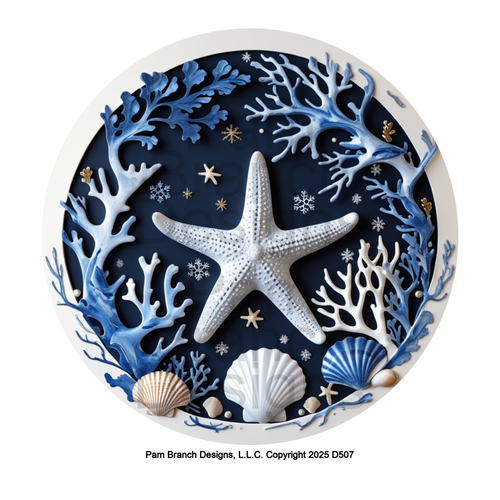 Starfish, coral and shells– Rice Paper for DIY Ornament Decoupage – D507