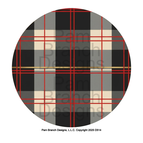 Plaid Winter Pattern in Red and Black – Rice Paper for Ornament Decoupage – D514