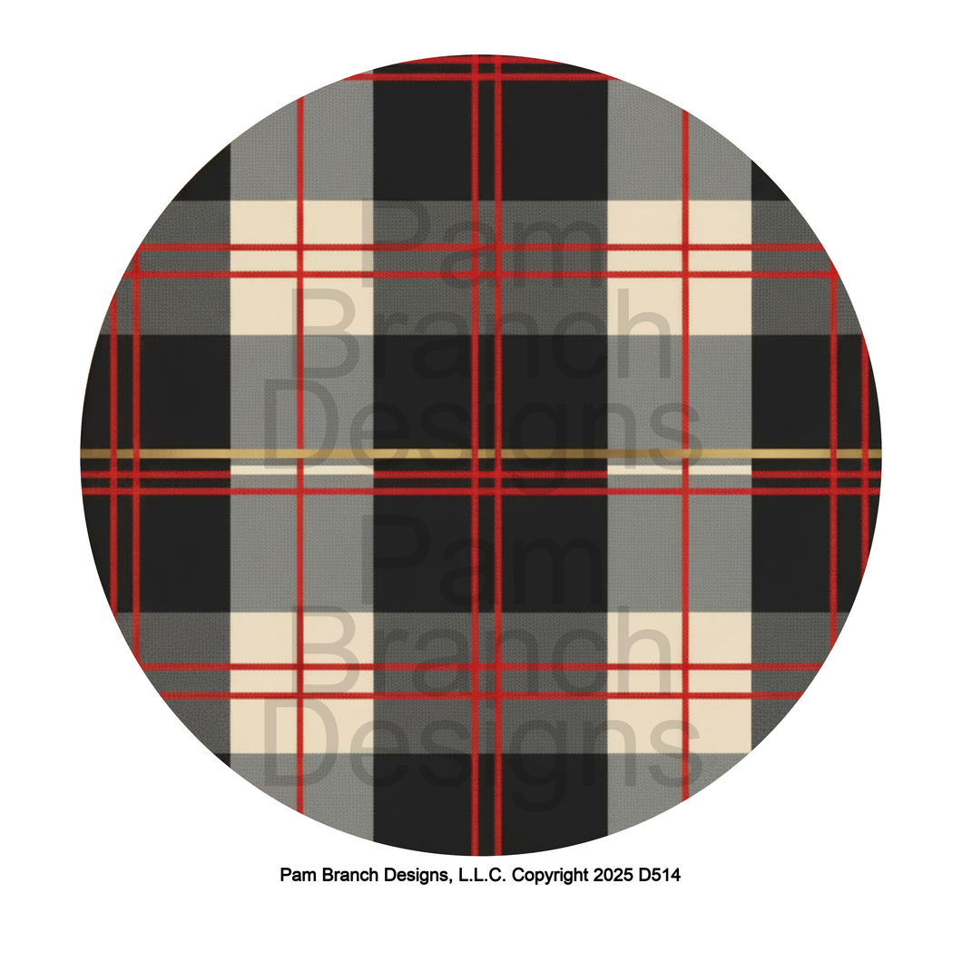 Plaid Winter Pattern in Red and Black – Rice Paper for Ornament Decoupage – D514
