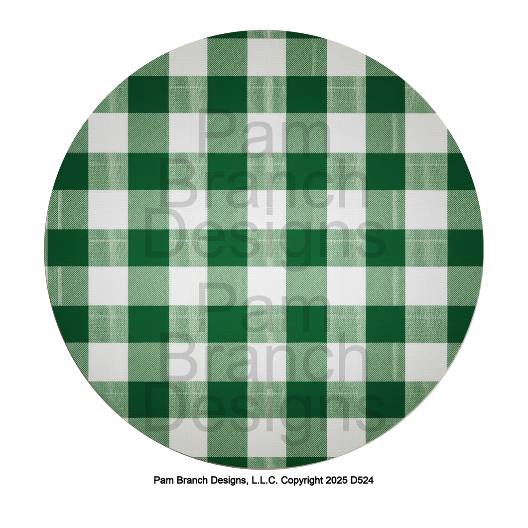 Green Buffalo Check Christmas Pattern – Rice Paper for DIY Christmas Ornaments – D524