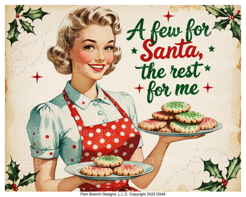 A Few for Santa, the Rest for Me Rice paper for Christmas Decoupage D546