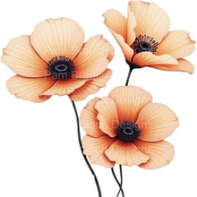 Peach Poppy Floral Rice Paper for Decoupage Bundle D556