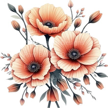 Peach Poppy Floral Rice Paper for Decoupage Bundle D556