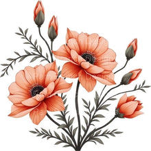 Peach Poppy Floral Rice Paper for Decoupage Bundle D556