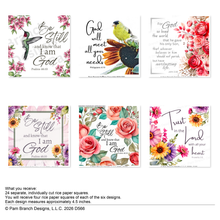 Bible Verse Rice Paper for Decoupage – Colorful Faith & Encouragement Curated Bundle D566