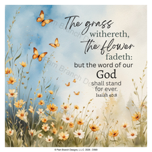 Wildflower meadow rice paper for decoupage, with scripture D569