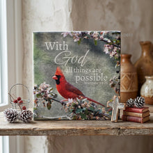 Cardinal rice paper for decoupage, With God all things are possible, Matthew 19:26, Christian craft, D610