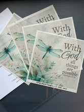 Dragonfly rice paper for decoupage, With God all things are possible, Matthew 19:26, Christian craft, D612