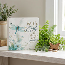 Dragonfly rice paper for decoupage, With God all things are possible, Matthew 19:26, Christian craft, D612