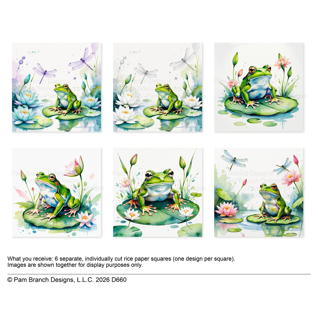 Frog Rice Paper for Decoupage Bundle, Pond Craft Supply D660