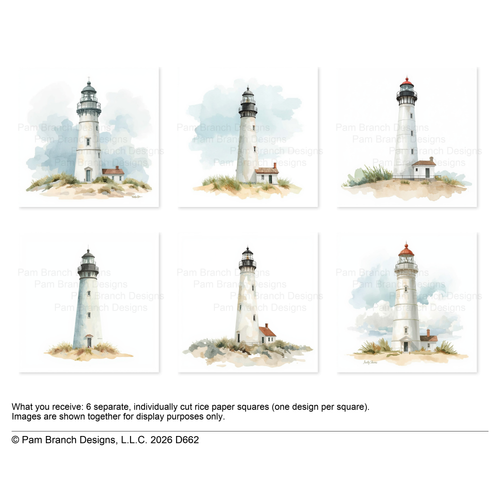 Lighthouse Rice Paper for Decoupage Bundle, Coastal Craft Supply D662