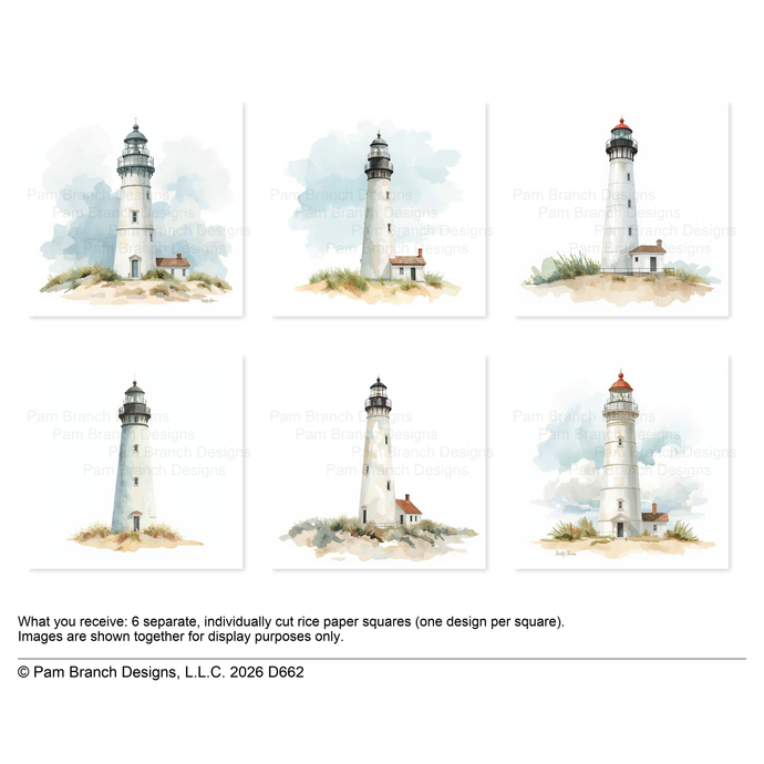 Lighthouse Rice Paper for Decoupage Bundle, Coastal Craft Supply D662