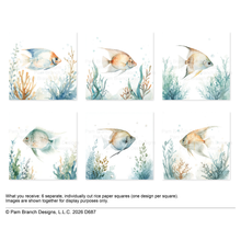 Tropical Fish Rice Paper for Decoupage Bundle – Ocean, Coastal Craft Supply - Approx. 3-Inch Images (D687)