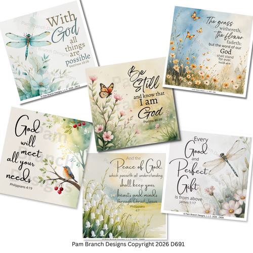 Green and Aqua Bible Verse Rice Paper for Decoupage, Christian Scripture Bundle, 12 Pack D691