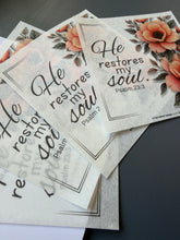 Peach floral rice paper for decoupage, He restores my soul D574