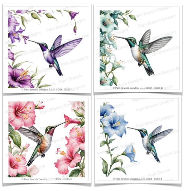 Rice Paper for Decoupage, Hummingbird Variety Pack, 8 Pack D130