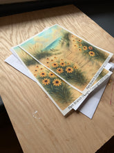Decoupage Rice Paper – Sandy Beach Walkway with Yellow Flowers – 8x10 Design D235