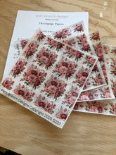 Decoupage Tissue Paper - Repeating Pink and Red Roses - Arts and Crafts Supplies D233