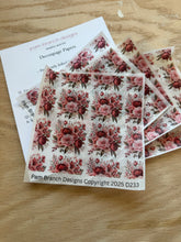 Decoupage Tissue Paper - Repeating Pink and Red Roses - Arts and Crafts Supplies D233
