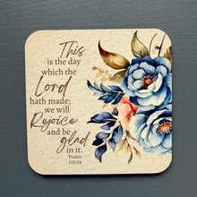 Christian Magnet Set with Bible Verse, Cardinal and Blue Floral, Inspirational Scripture Gift, 3x3 Set of 4 -M1