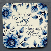Christian Magnet Set with Bible Verse, Cardinal and Blue Floral, Inspirational Scripture Gift, 3x3 Set of 4 -M1