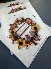 Decoupage Rice Paper with Cardinals and a Fall Wreath, "Blessed", Rice Paper D37