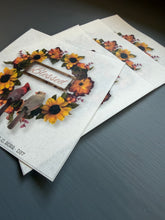 Decoupage Rice Paper with Cardinals and a Fall Wreath, "Blessed", Rice Paper D37