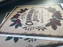 Decoupage Rice Paper, Cranberry Jelly Co. Tart & Sweet Harvest Blend Vintage Label, fall craft supply D380