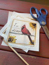 Rice paper with a Cardinal and Sunflowers - Decoupage Sheet, Bible Verse Paper D34