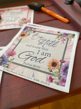 Rice Paper Bundle for Decoupage, Be Still Bible Verse and Florals, 8 Pack D118