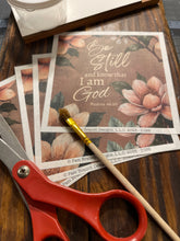 Rice Paper with Peach Magnolias, Floral Christian Craft Paper - "Be Still and Know that I am God" - Bible Verse Decoupage Sheet, D166