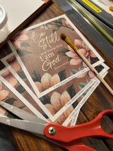 Rice Paper with Peach Magnolias, Floral Christian Craft Paper - "Be Still and Know that I am God" - Bible Verse Decoupage Sheet, D166