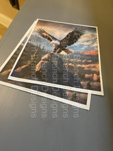Rice Paper for Crafts and Decoupage, Eagle landing on a Rock, Paper for DIY Project D180