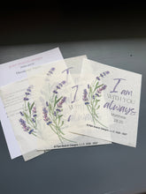 Lavender botanical rice paper for decoupage, I am with you always Matthew 28:20 D627