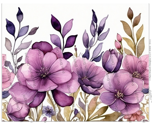 Decoupage Rice Paper with Purple Flowers D111