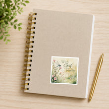 Floral dragonfly With God waterproof sticker on notebook