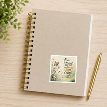 Be Still and Know That I Am God dark floral sticker on notebook