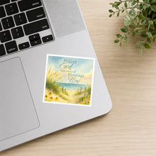 Coastal lighthouse Praise God waterproof sticker on laptop