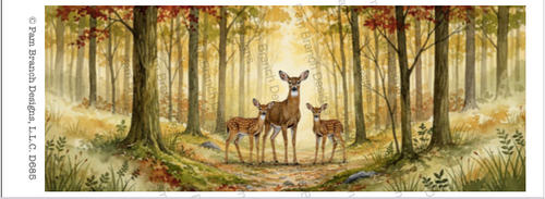 Deer and Two Fawns, Rice paper for decoupage and scrapbooking, Woodland Fall craft supply, D685