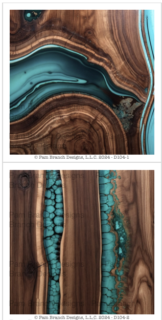 Faux Aqua Resin and Wood Grain Pattern, Digital Download for Decoupage, Printable D104