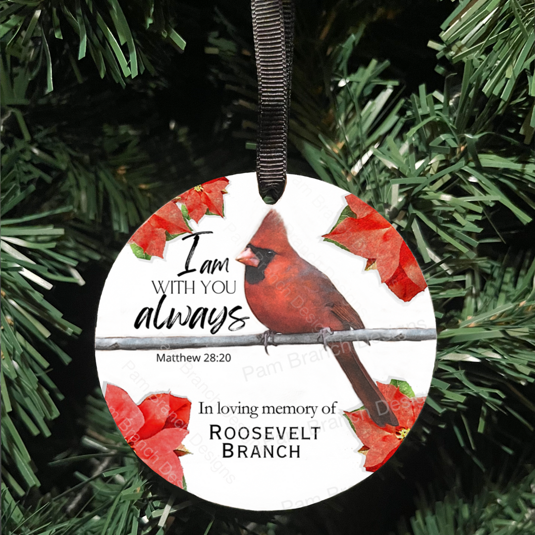 Customized, Personalized, Christmas Memorial Ornament, Cardinals  Z2