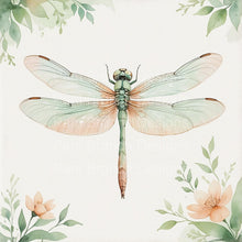 Dragonfly Floral Rice Paper For Decoupage 3 Inch Bundle D594